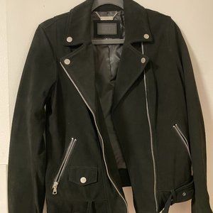 UGG Women's Stacey Suede Moto Biker Jacket in Black Size Small